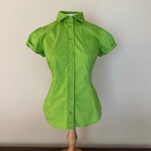 New York & Company Lime Green Button Up Shirt